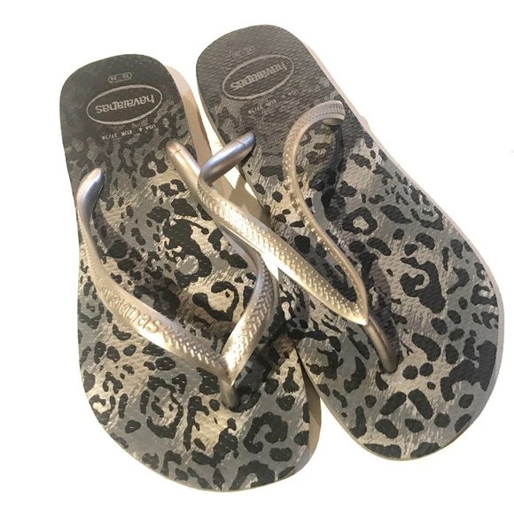 Haviainas gray flip flop sandals  35 US 6 - Picture 1 of 5